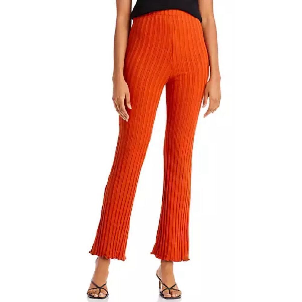 SIMON MILLER Cyrene Ribbed Knit Pants in Burnt Orange NWOT Size Small
